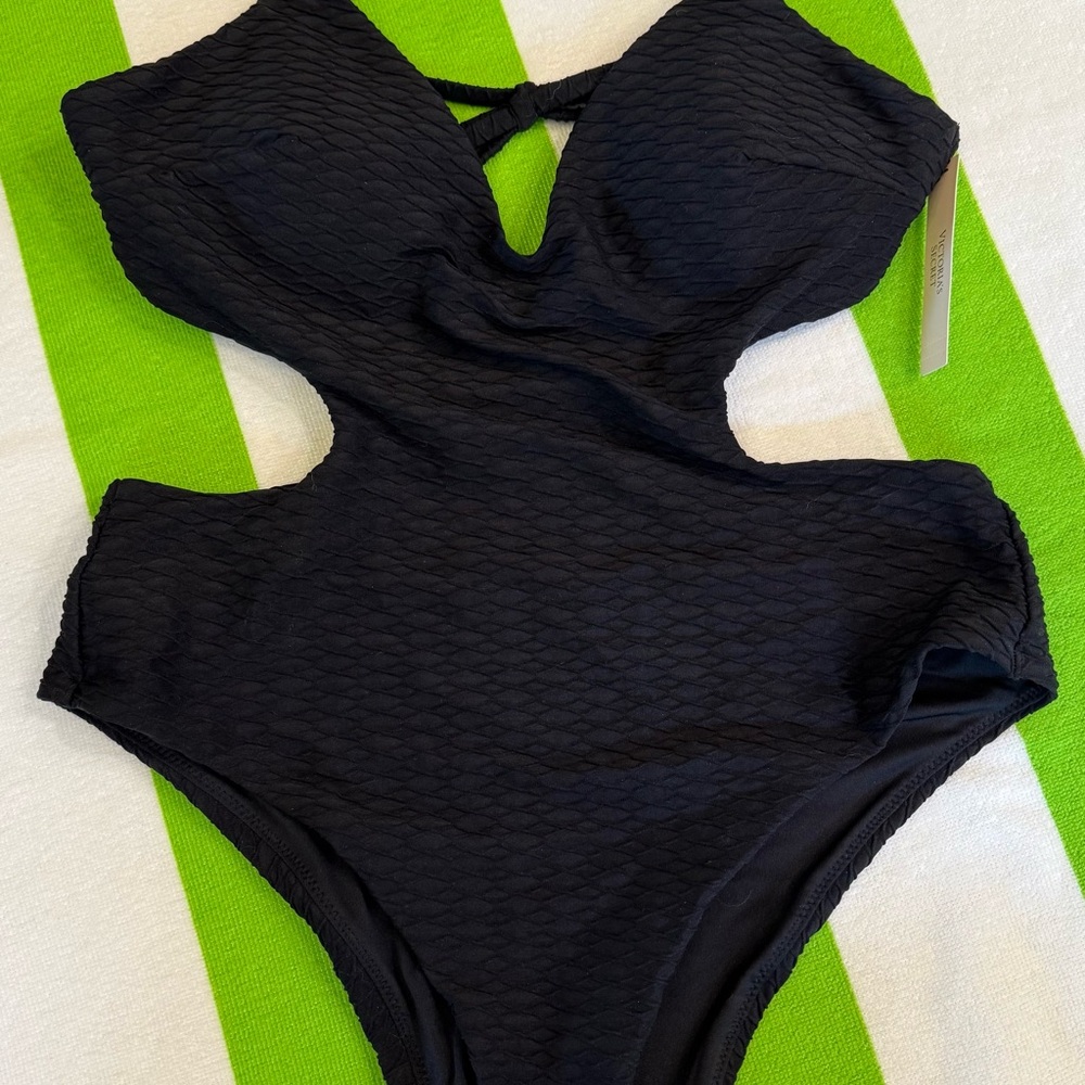 Victoria's Secret Black Textured Swimsuit